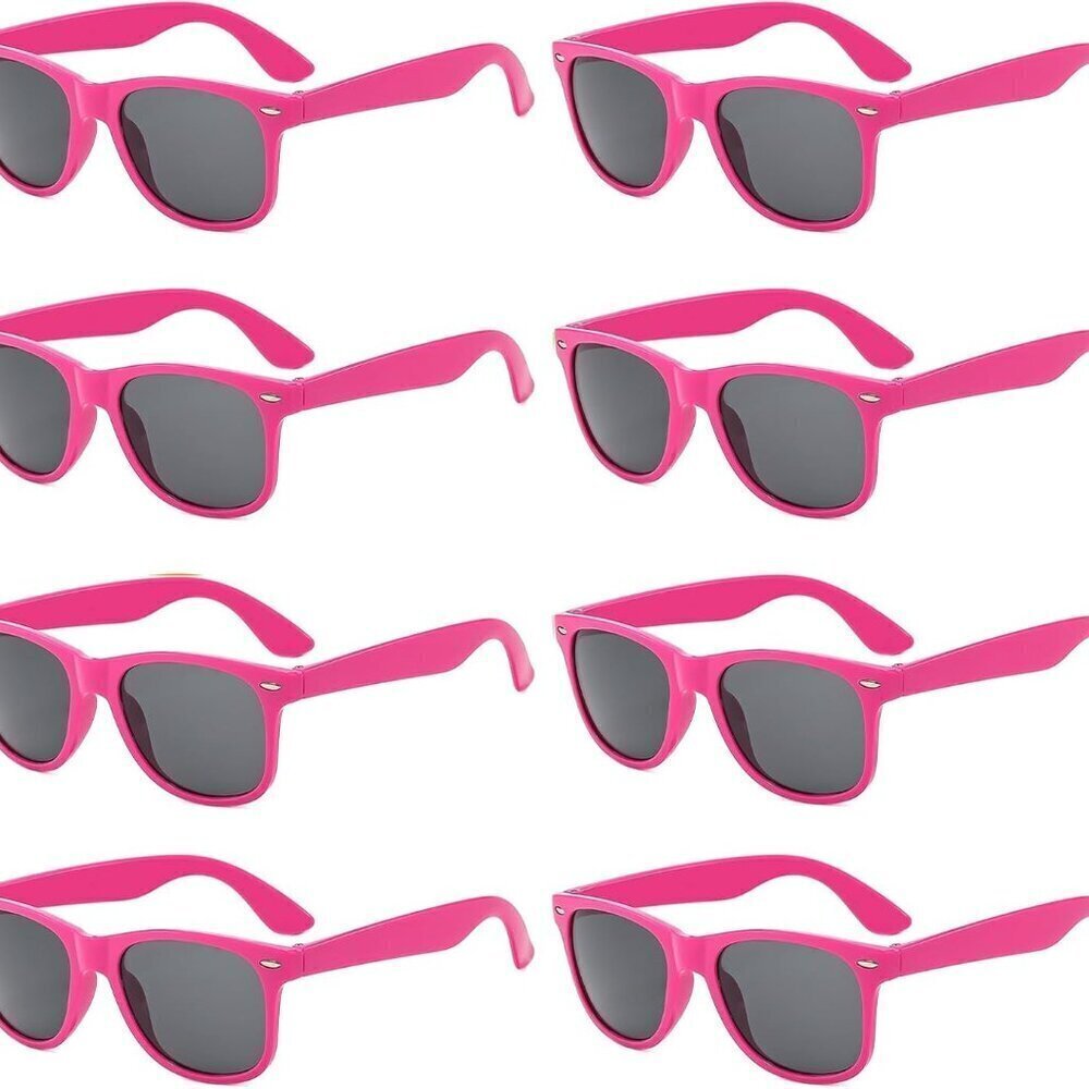 Neon Colors Party Favor Sunglasses Pack of 8 Unisex Plastic UV 400 Protection
